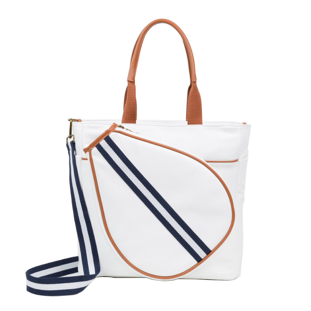 BOLSO DE PÁDEL MALLORCA BLANCO STRAP AZUL