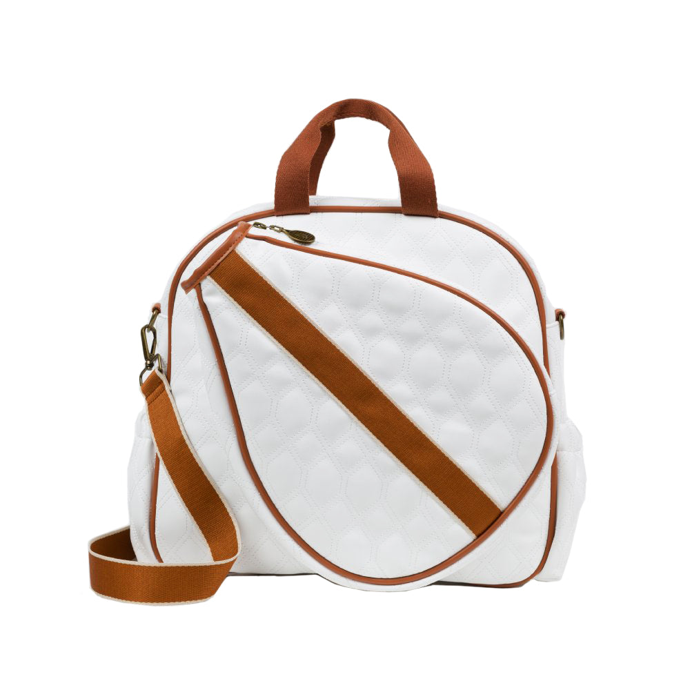 BOLSO DE PÁDEL MENORCA BLANCO STRAP CAFÉ