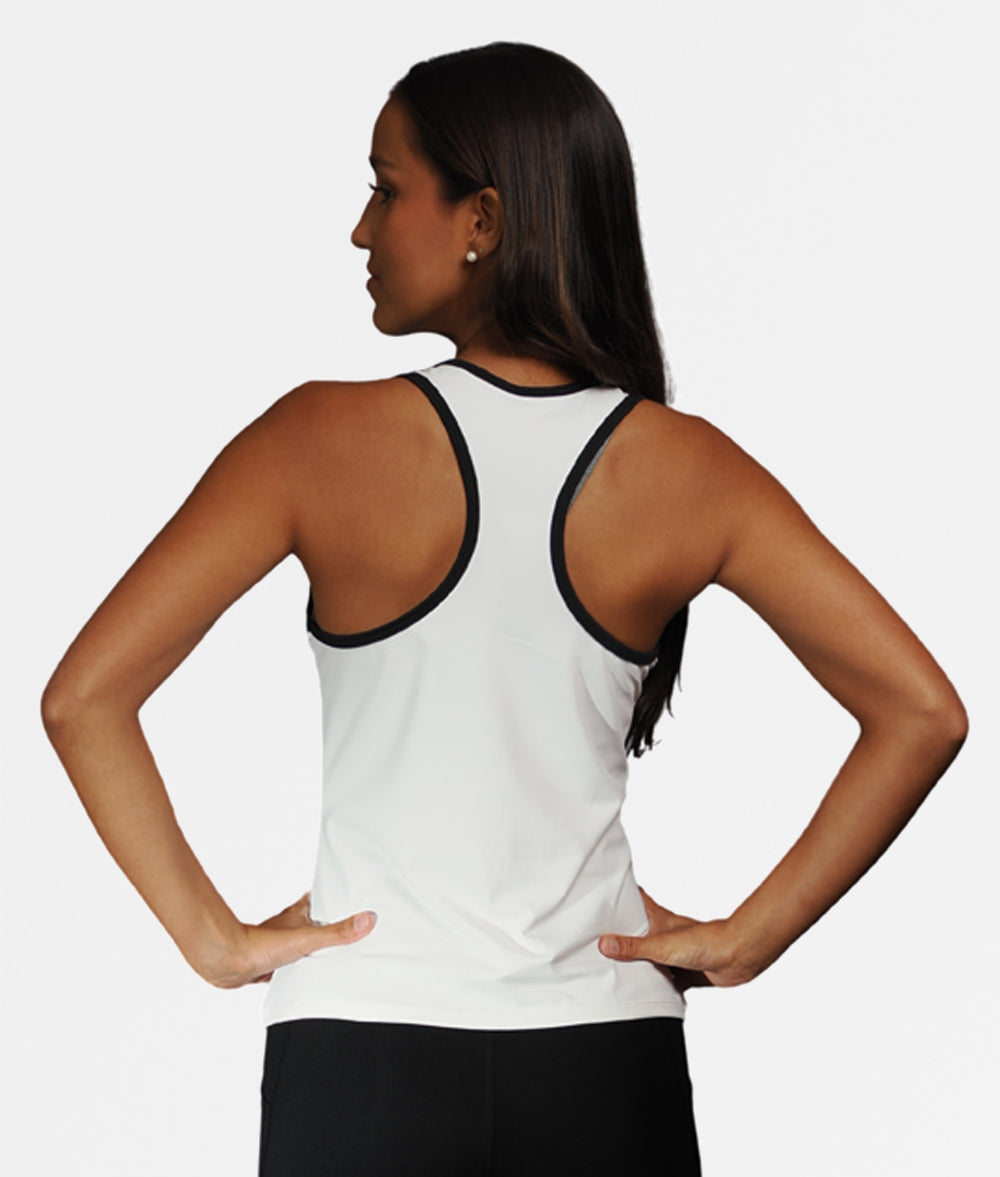 POLERA CAPRI BLANCA RIBETE NEGRO