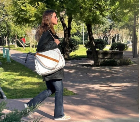 Bolso Pádel Menorca Blanco Strap Café