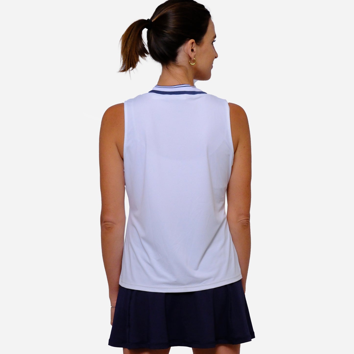 POLERA DEPORTIVA SANTORINI BLANCA/AZUL