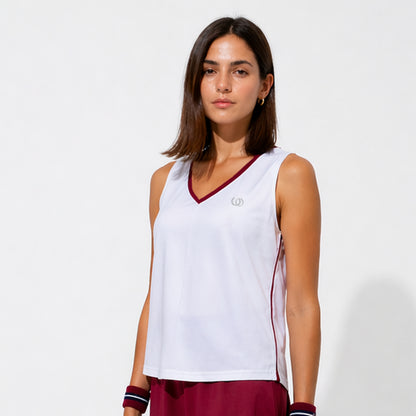 POLERA DEPORTIVA TENERIFE BLANCA/BURDEO