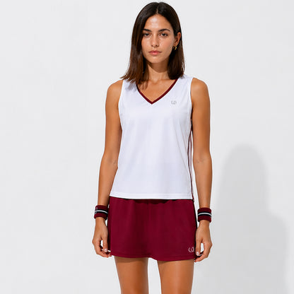 POLERA DEPORTIVA TENERIFE BLANCA/BURDEO