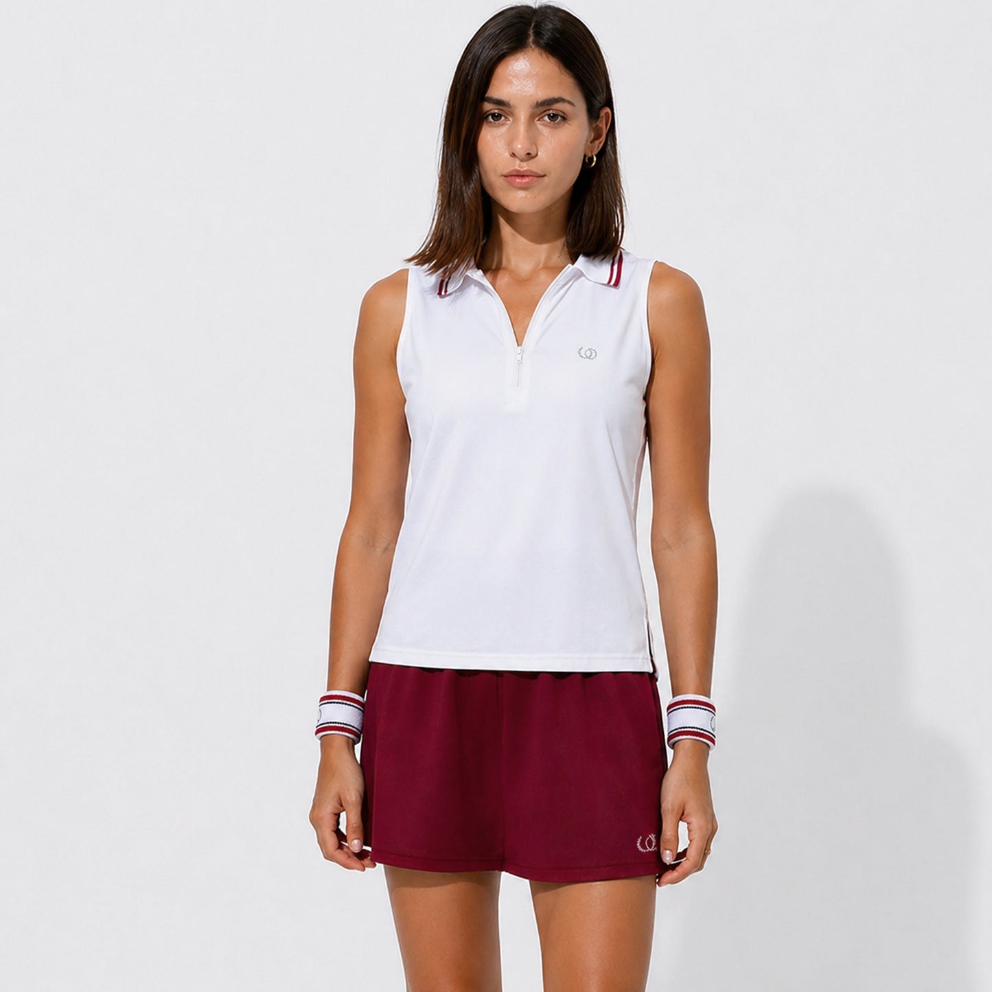 POLERA DEPORTIVA RODAS BLANCO/BURDEO