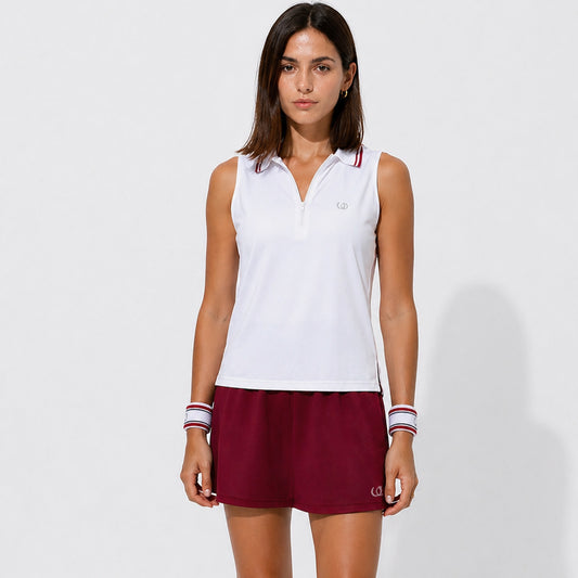 POLERA DEPORTIVA RODAS BLANCO/BURDEO