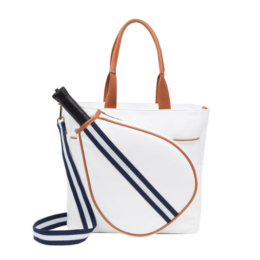 Bolso Pádel Mallorca Blanco Strap Azul