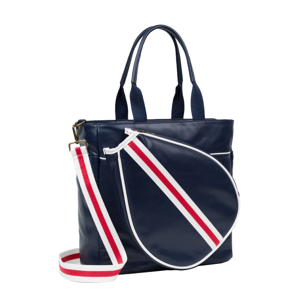 Bolso Pádel Mallorca Azul Strap Blanco y Rojo