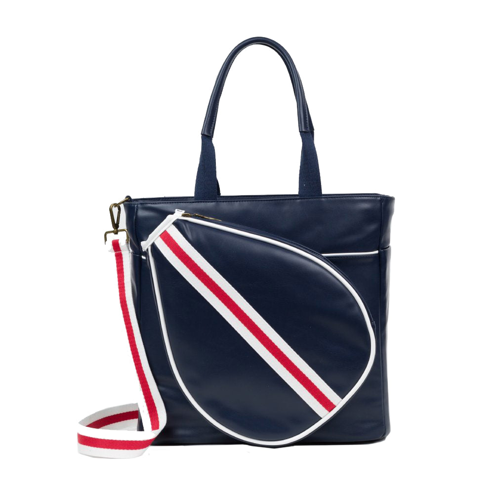 Bolso Pádel Mallorca Azul Strap Blanco y Rojo