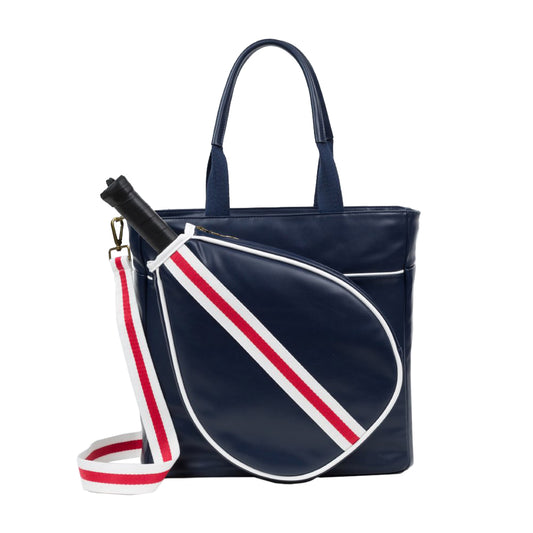 Bolso Pádel Mallorca Azul Strap Blanco y Rojo