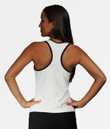 Polera Capri Blanca Ribete Negro