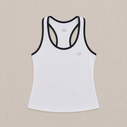 Polera Capri blanca con ribete negro, vista principal