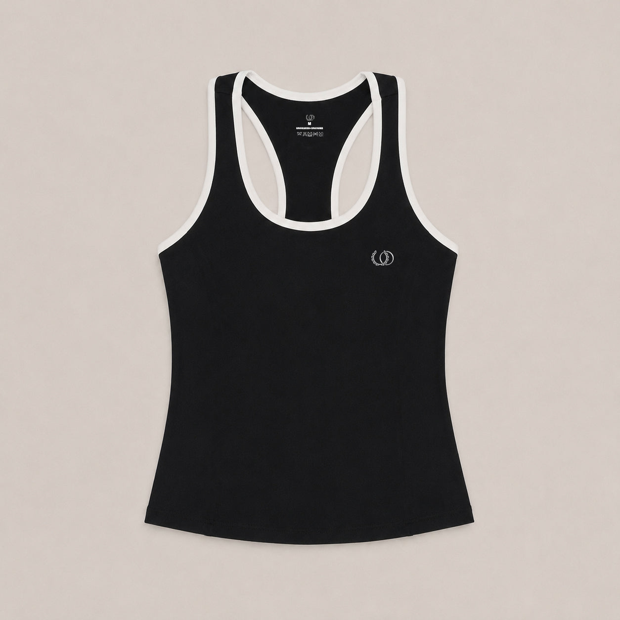 POLERA CAPRI NEGRA RIBETE BLANCO