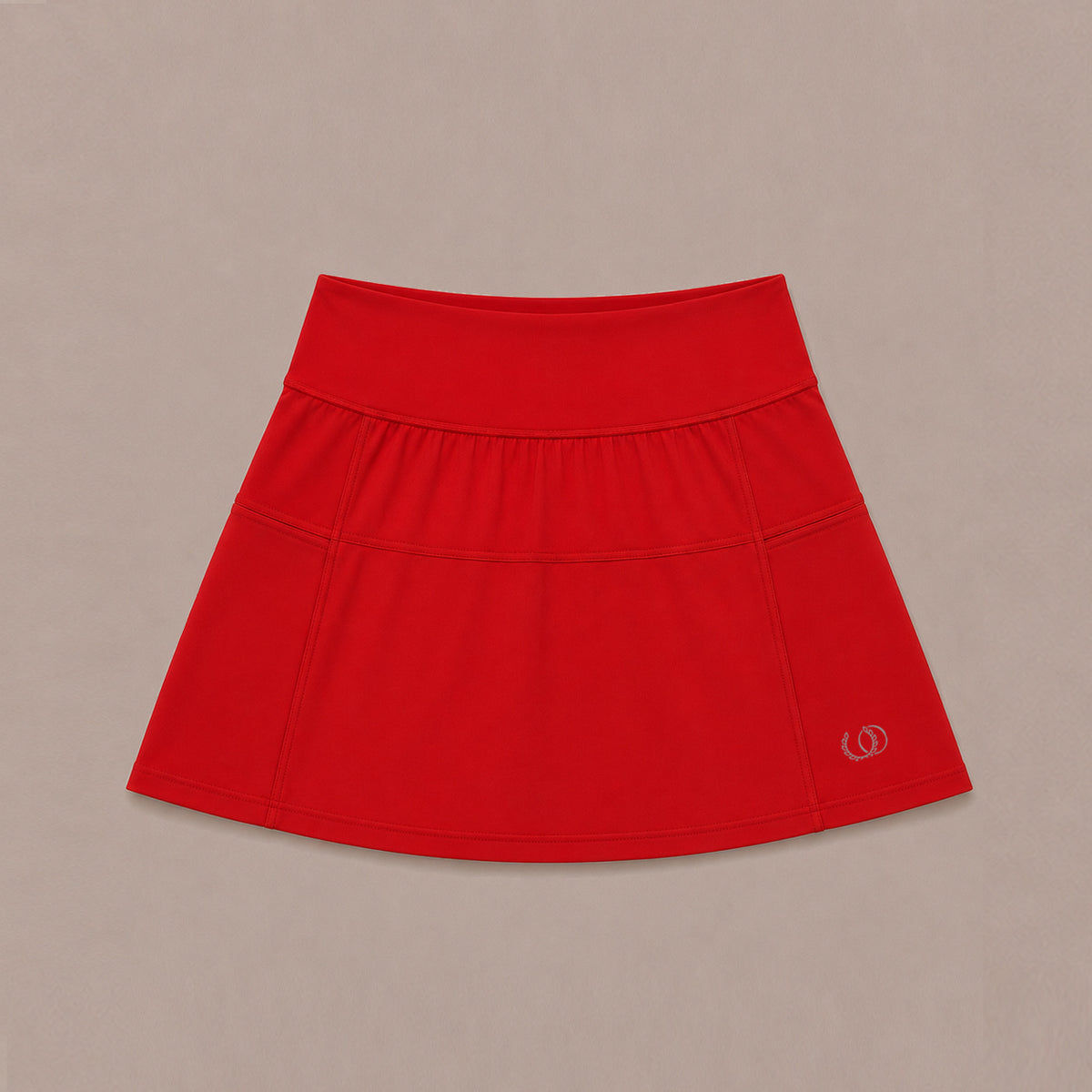 Falda Cerdeña roja tableada, vista principal