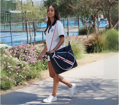 Bolso Pádel Mallorca Azul Strap Blanco y Rojo