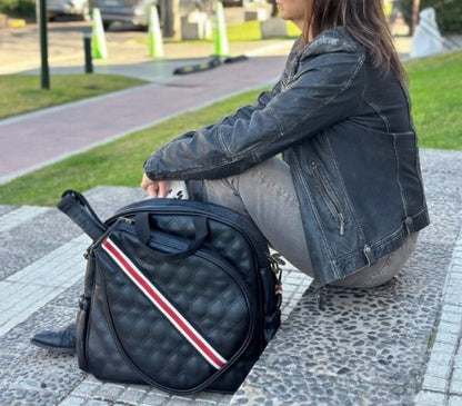 BOLSO DE PÁDEL MENORCA NEGRO STRAP ROJO