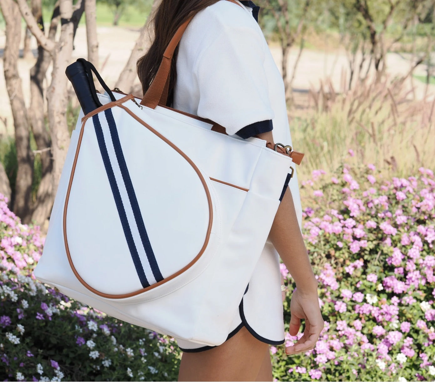 Bolso Pádel Mallorca Blanco Strap Azul