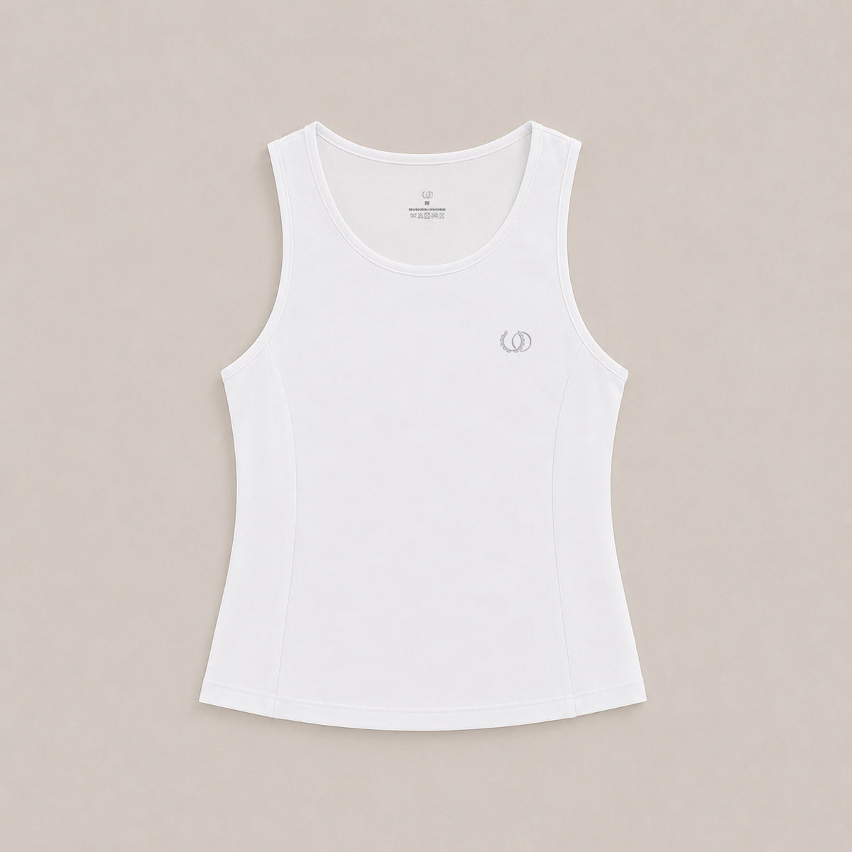 Polera Ibiza blanca sin mangas para mujer, vista frontal del producto