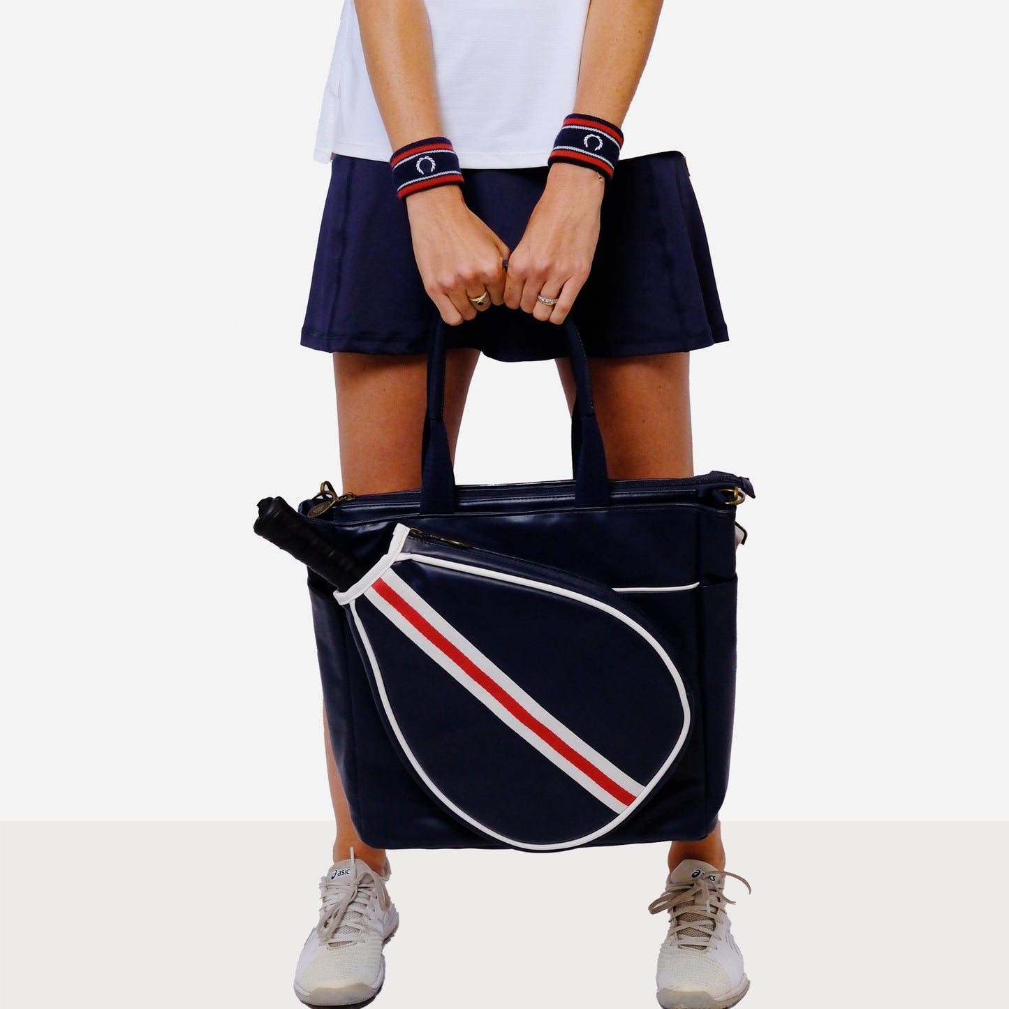 BOLSO DE PÁDEL MALLORCA AZUL STRAP ROJO