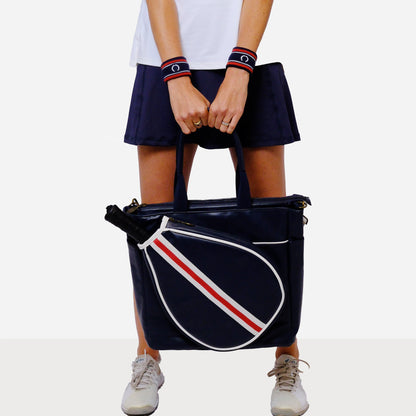 BOLSO DE PÁDEL MALLORCA AZUL STRAP ROJO