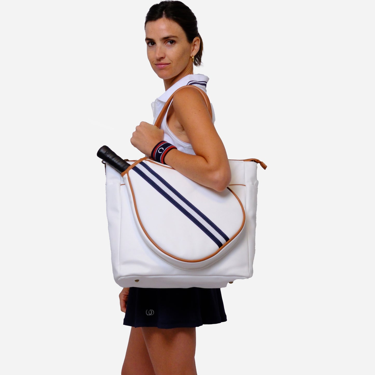 BOLSO DE PÁDEL MALLORCA BLANCO STRAP AZUL