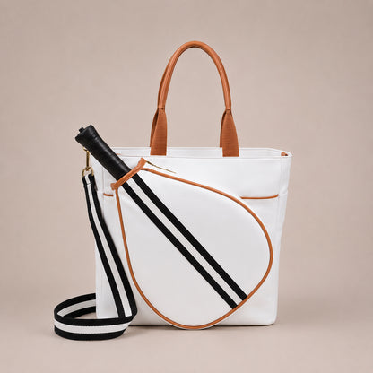 BOLSO DE PÁDEL MALLORCA BLANCO STRAP NEGRO