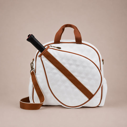 BOLSO DE PÁDEL MENORCA BLANCO STRAP CAFÉ