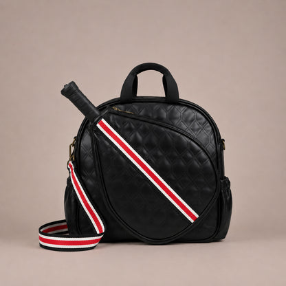 BOLSO DE PÁDEL MENORCA NEGRO STRAP ROJO