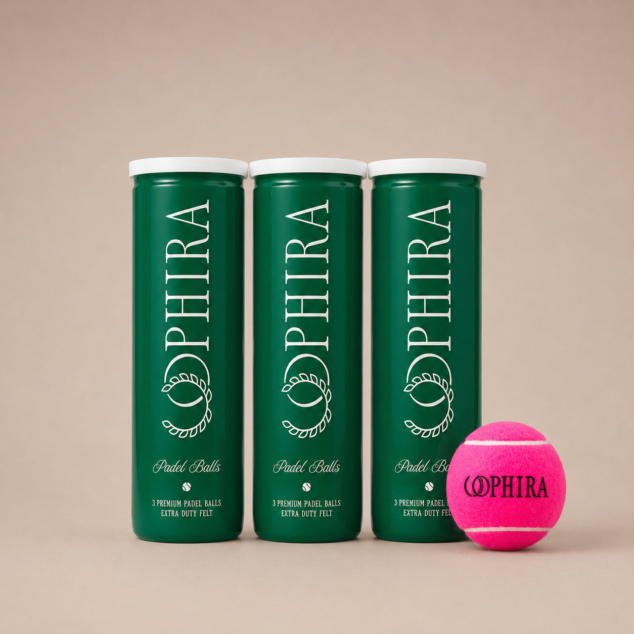 Pelotas de Pádel OPHIRA Pink — Pack 3x2