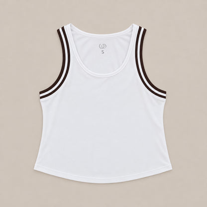 Polera Porto Fino blanca con ribete expresso para mujer - Ophira
