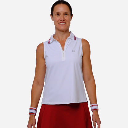 POLERA DEPORTIVA RODAS BLANCO/BURDEO