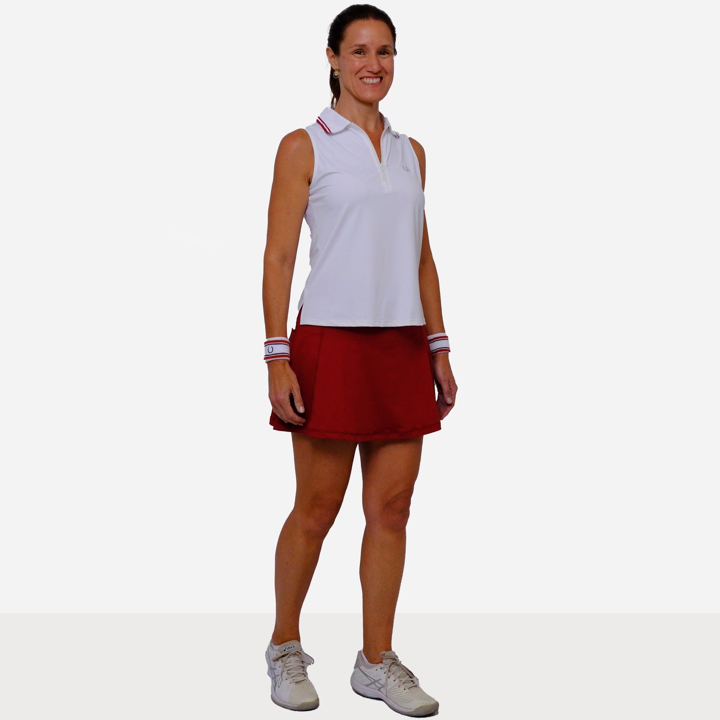 POLERA DEPORTIVA RODAS BLANCO/BURDEO