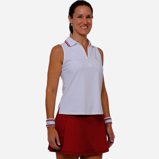 POLERA DEPORTIVA RODAS BLANCO/BURDEO