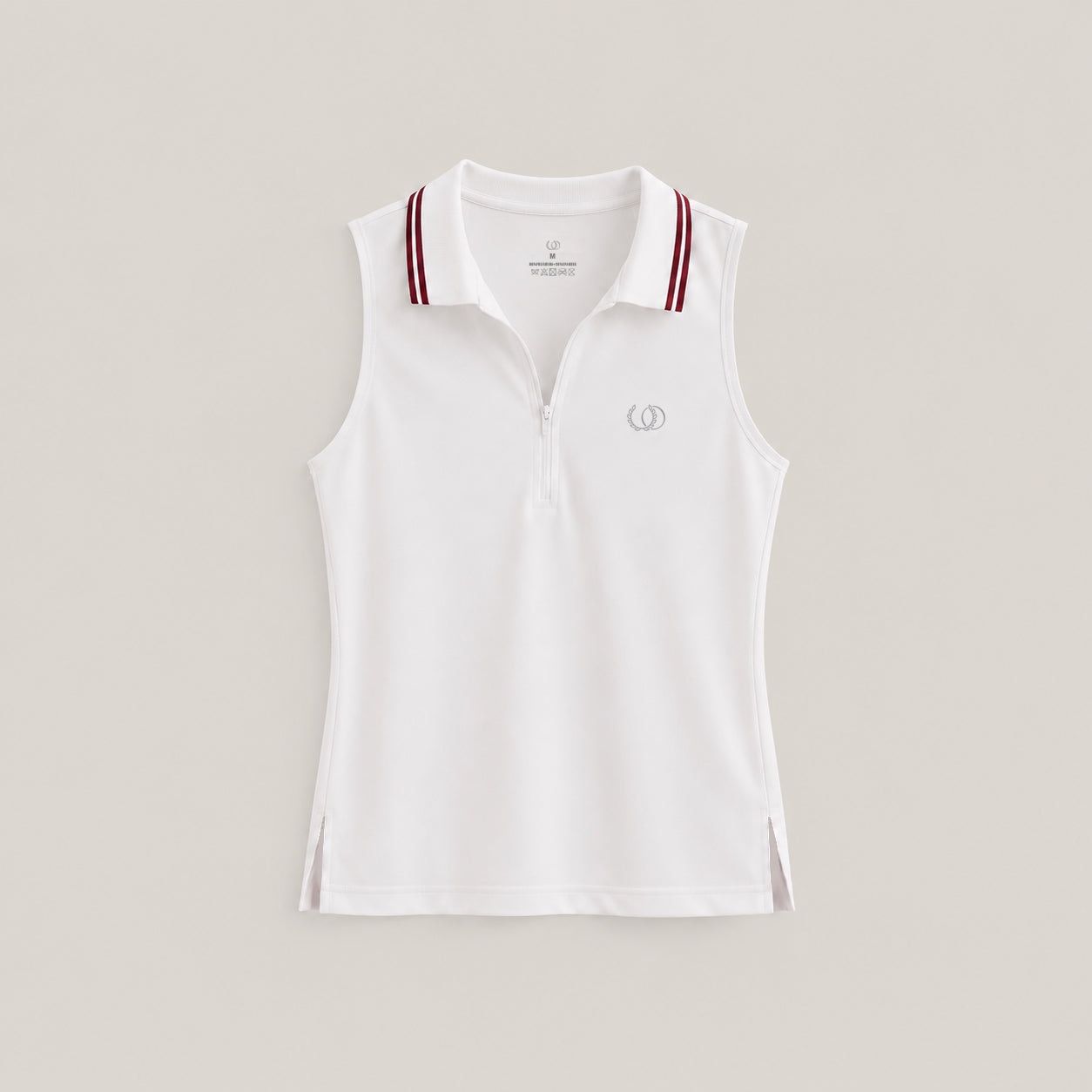 POLERA DEPORTIVA RODAS BLANCO/BURDEO