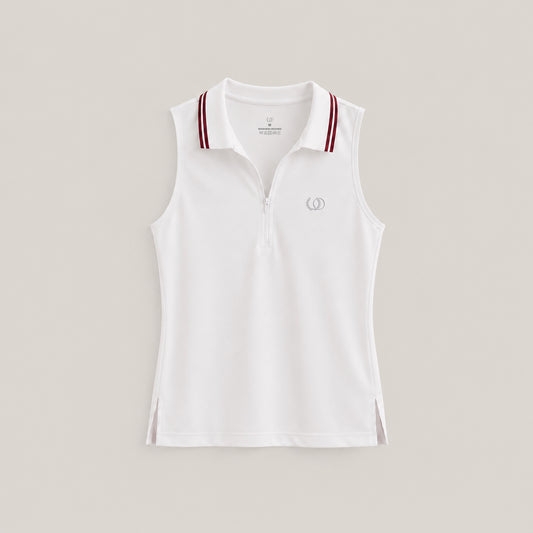 POLERA DEPORTIVA RODAS BLANCO/BURDEO