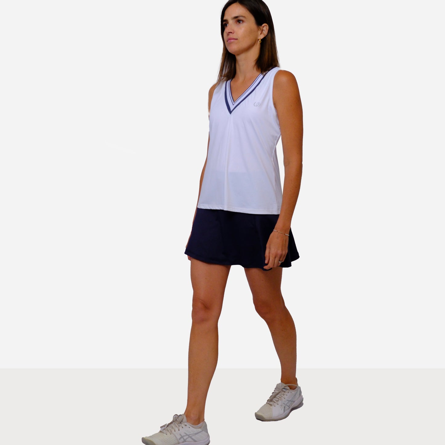 POLERA DEPORTIVA SANTORINI BLANCA/AZUL