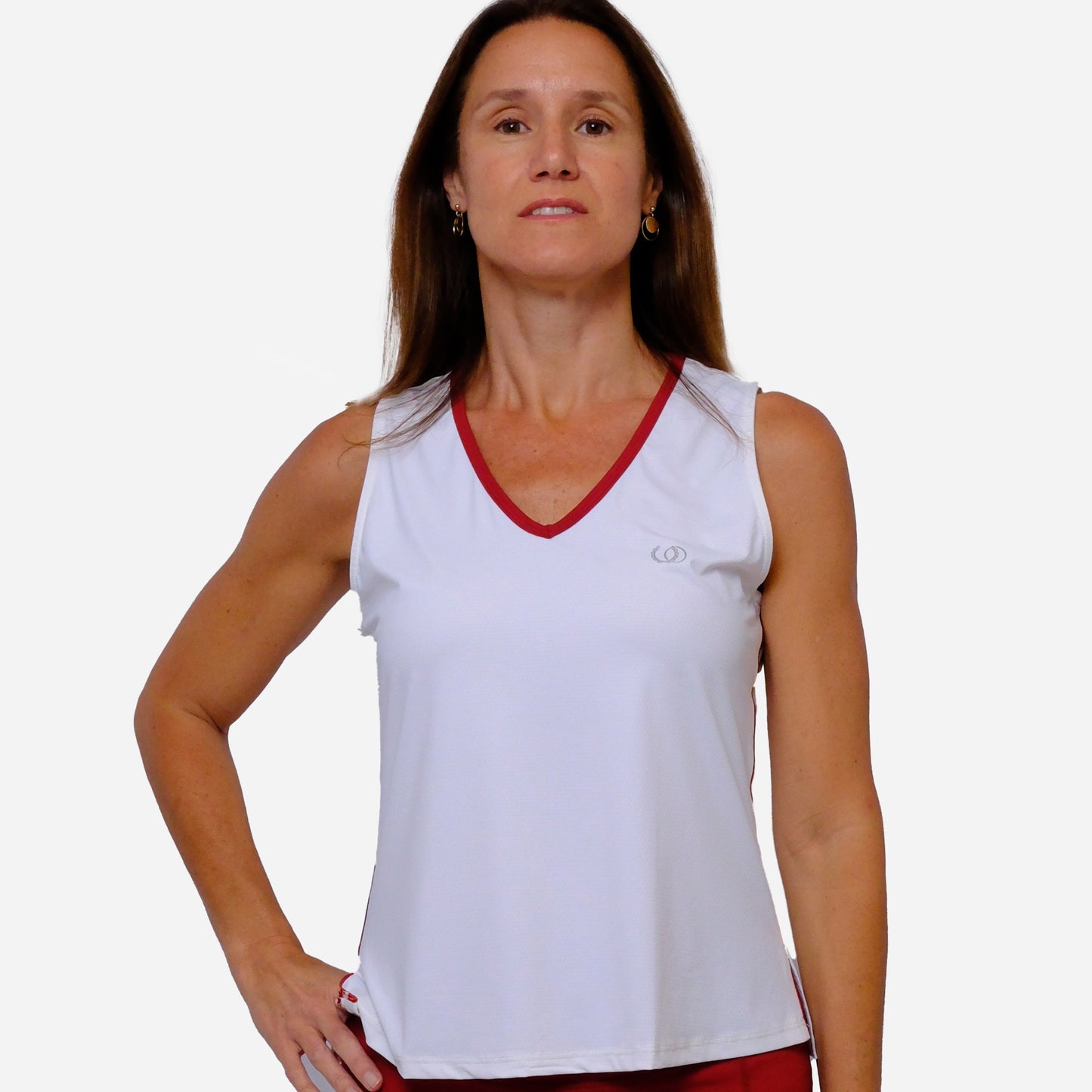 POLERA DEPORTIVA TENERIFE BLANCA/BURDEO