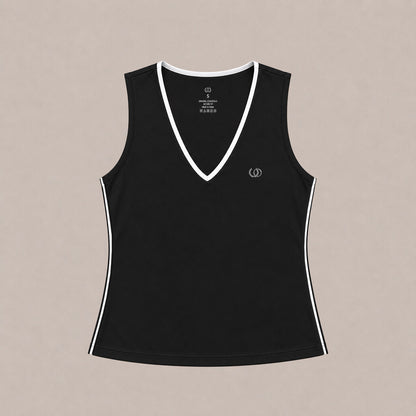 Polera Tenerife Negra/Blanca — Corte Clásico, Líneas Laterales
