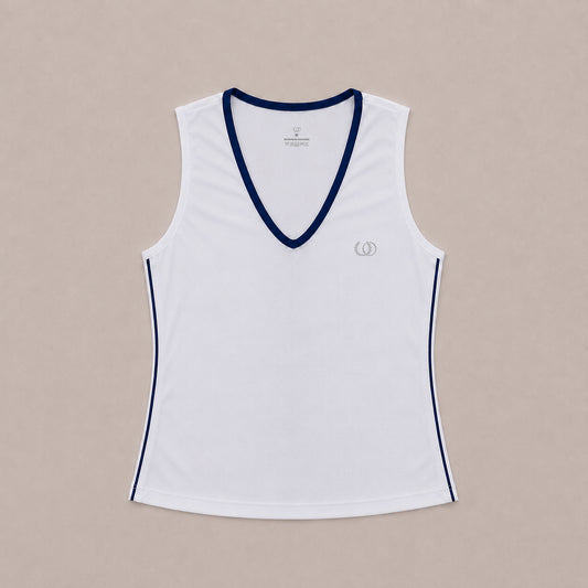 POLERA DEPORTIVA TENERIFE BLANCA/AZUL