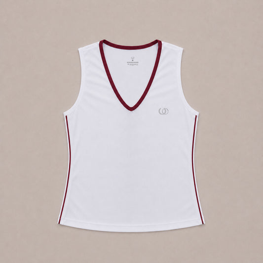 POLERA DEPORTIVA TENERIFE BLANCA/BURDEO