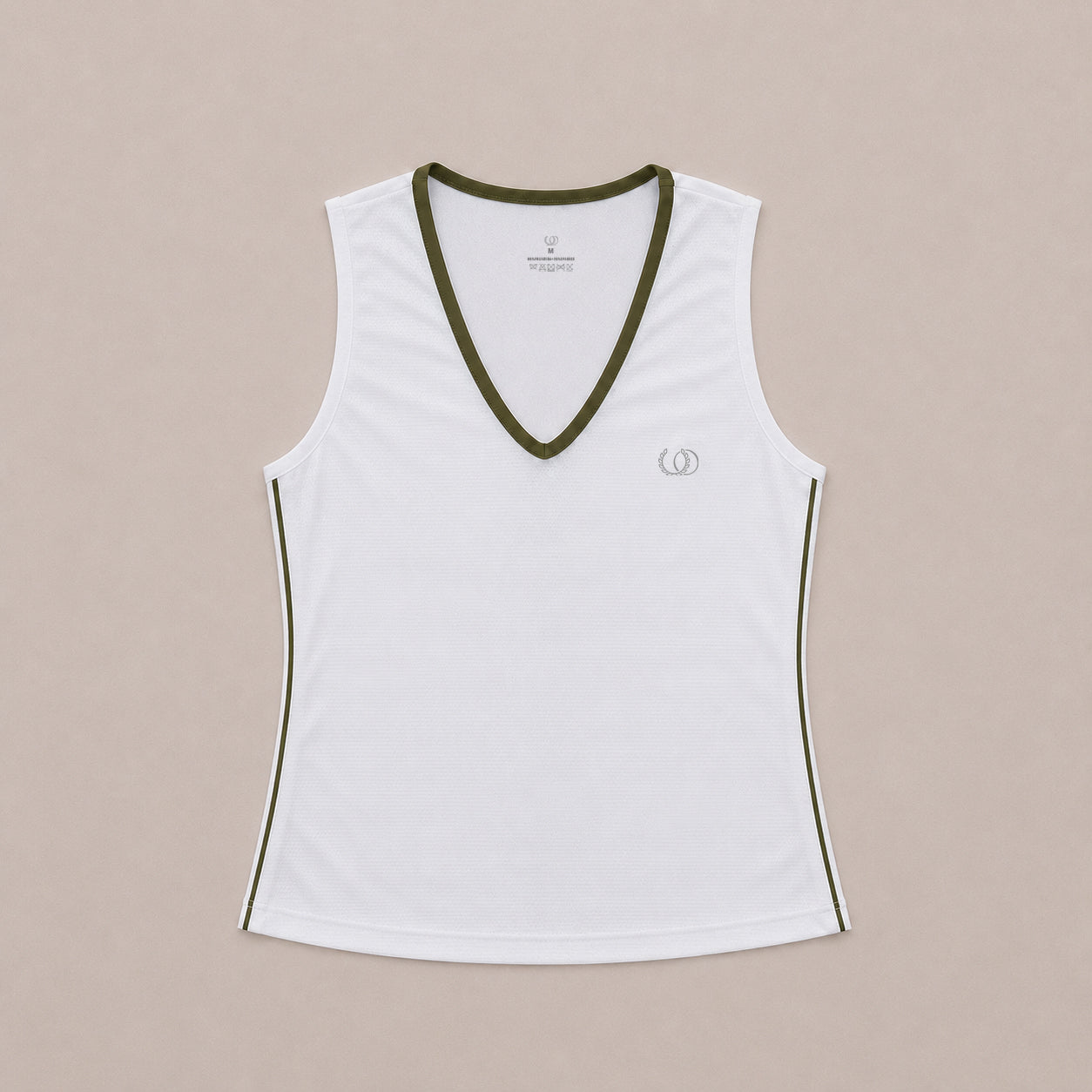 POLERA DEPORTIVA TENERIFE BLANCA/VERDE OLIVA